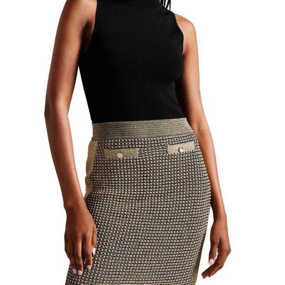 Ted Baker Black and Gold Dress